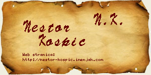 Nestor Košpić vizit kartica